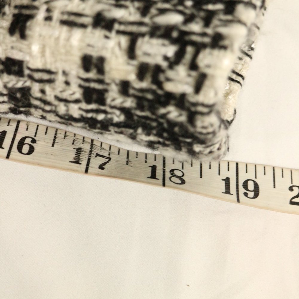 NINE WEST Black/White Patterned Long Coat Sz 12 US - Picture 12 of 16